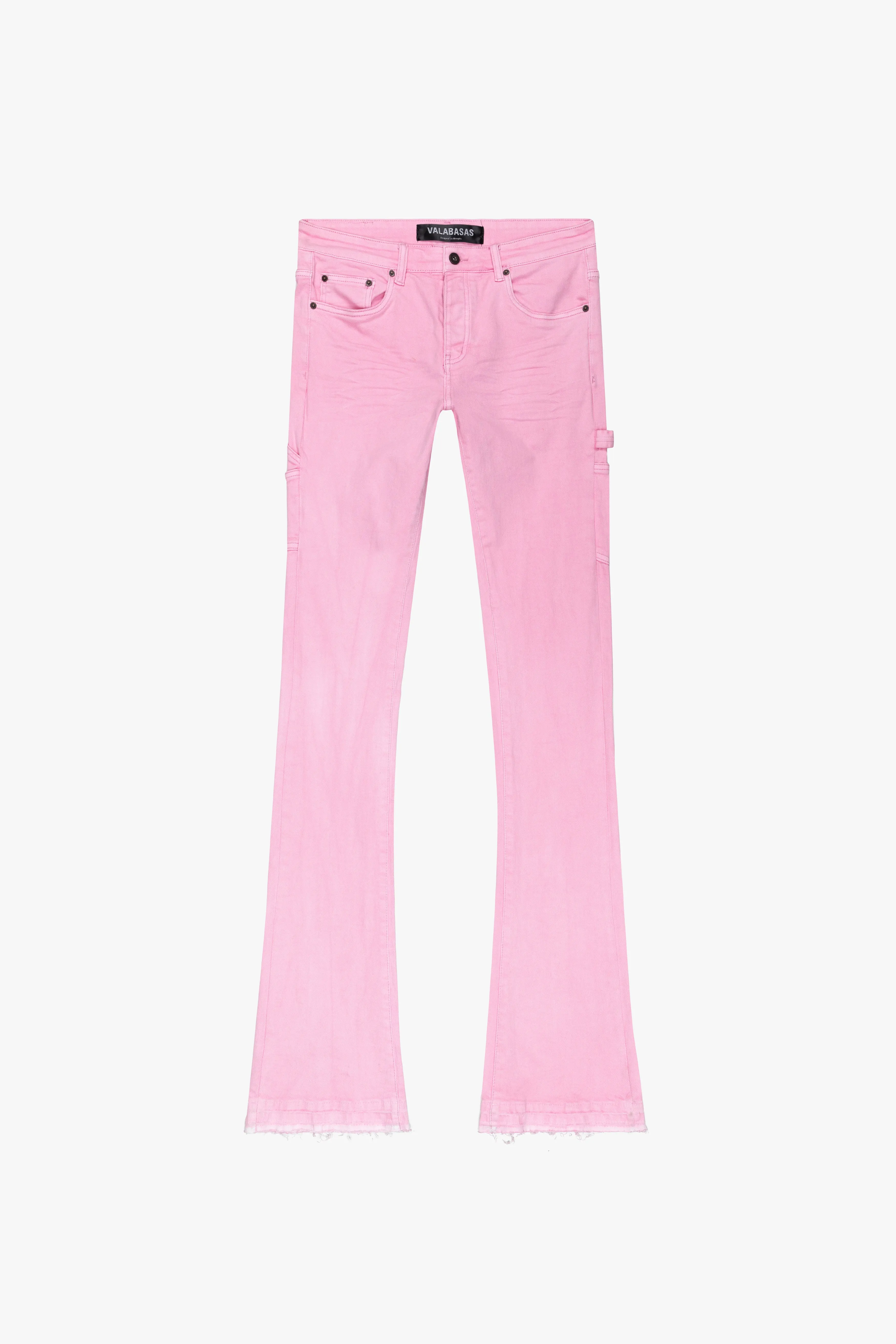 "MR. EXTENDO" PINK STACKED FLARE JEAN sold by valabasas