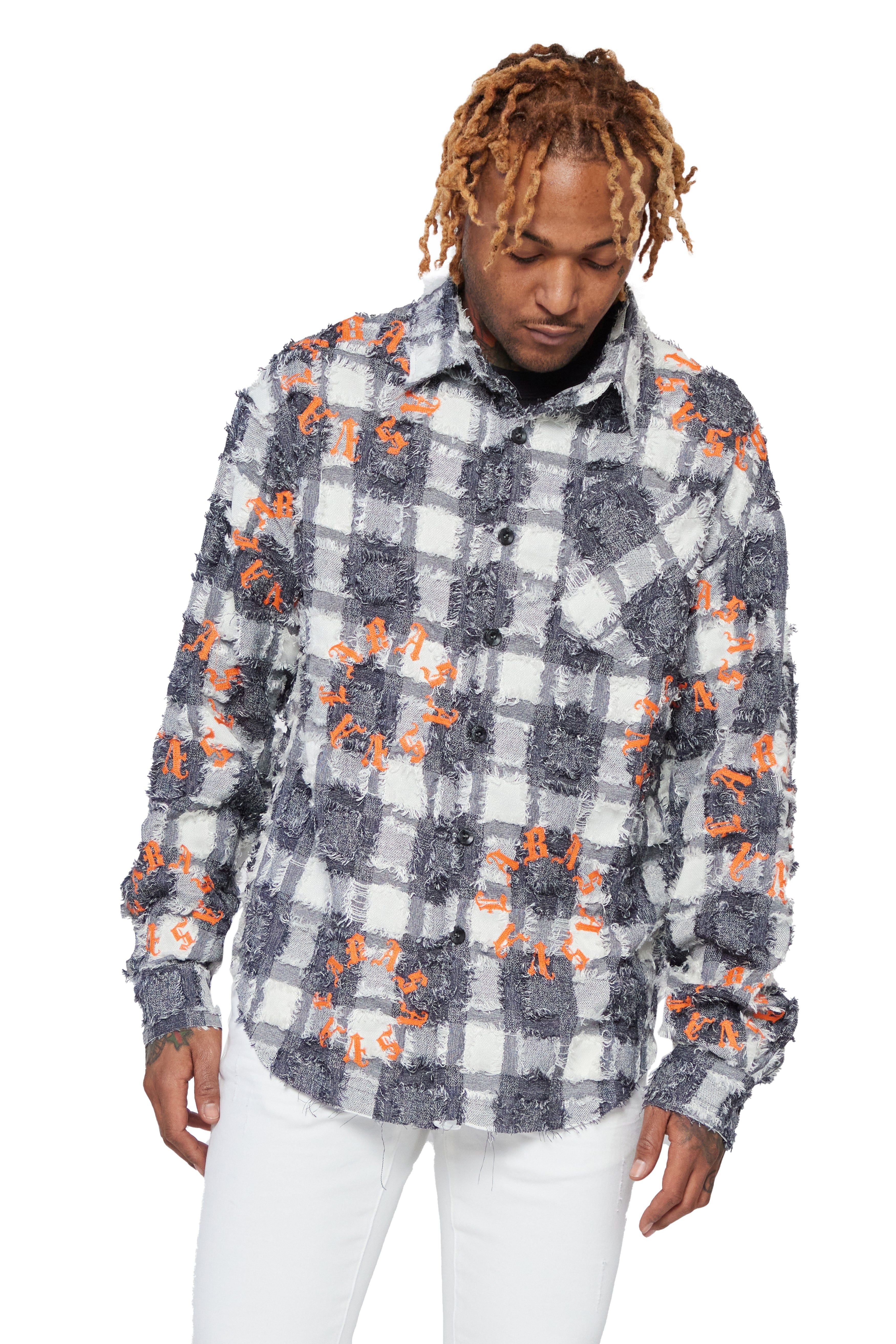 "ART PLAID” BLACK WHITE BUTTON DOWN sold by valabasas product image thumbnail 3