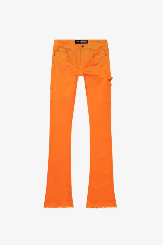 "MR. EXTENDO" STACKED FLARE JEAN ORANGE SUPER sold by valabasas
