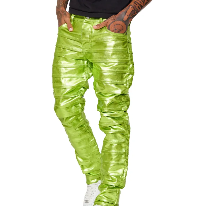 “DELTA” WAXED VERDE LIME SKINNY JEANS sold by valabasas