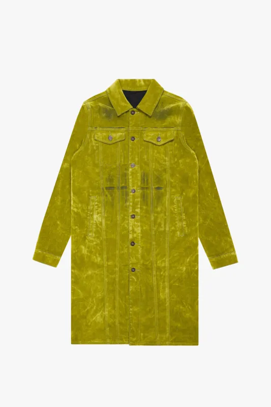 "NOCTURNE" GREEN SUEDE TRENCH COAT sold by valabasas