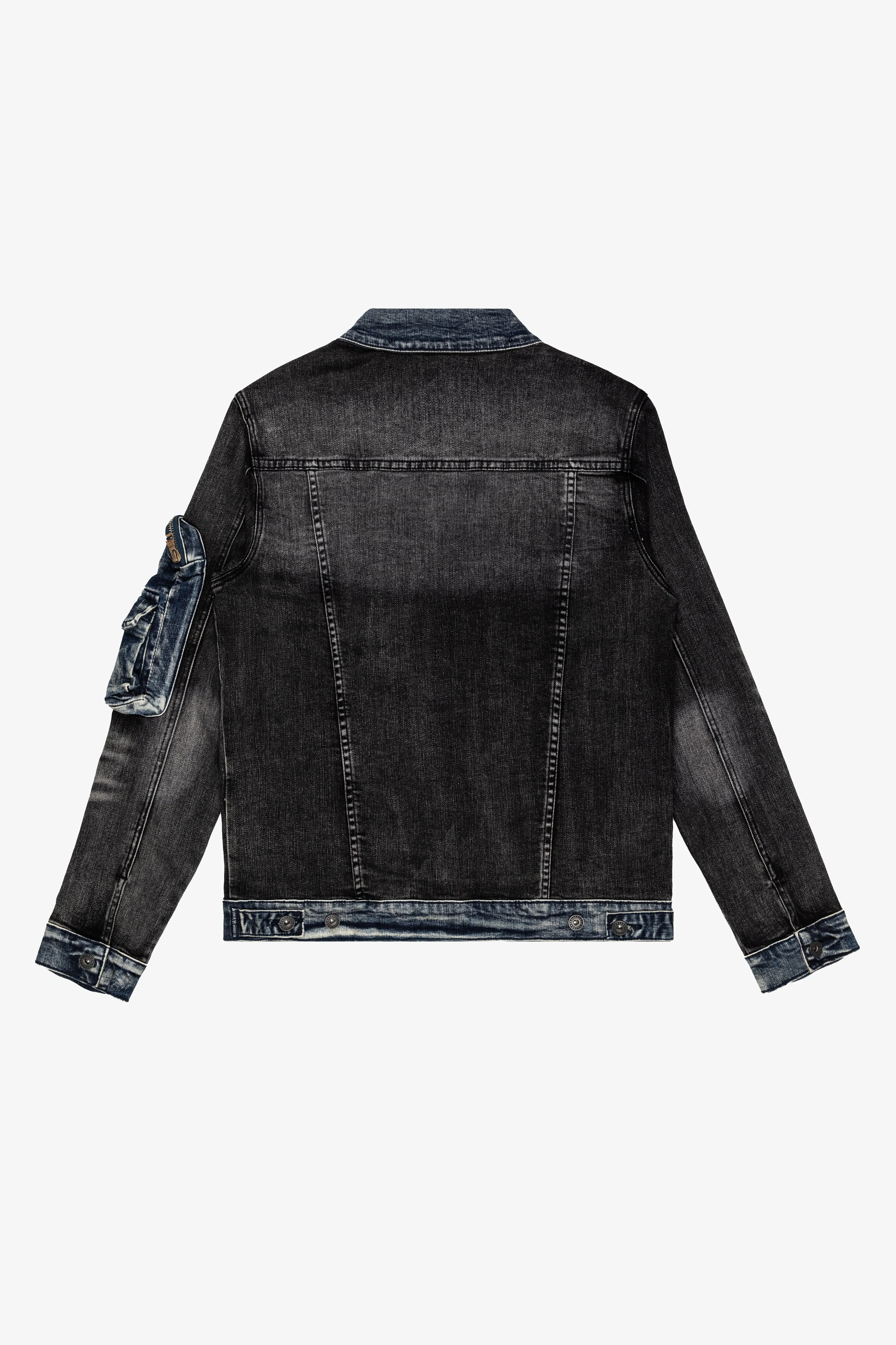 "CAPTAIN" DENIM JACKET BLACK BLUE sold by valabasas product image thumbnail 3