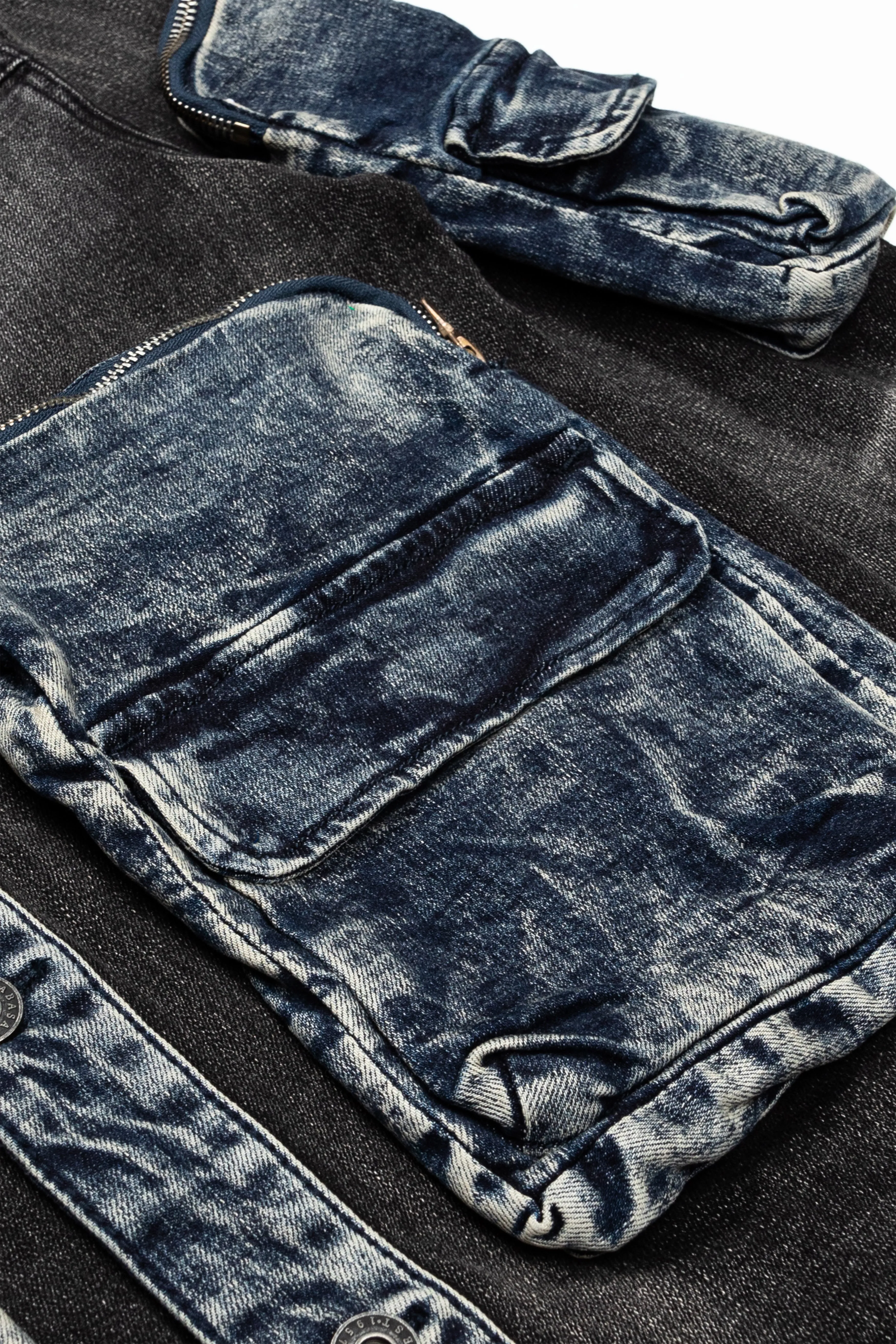 "CAPTAIN" DENIM JACKET BLACK BLUE sold by valabasas product image thumbnail 2