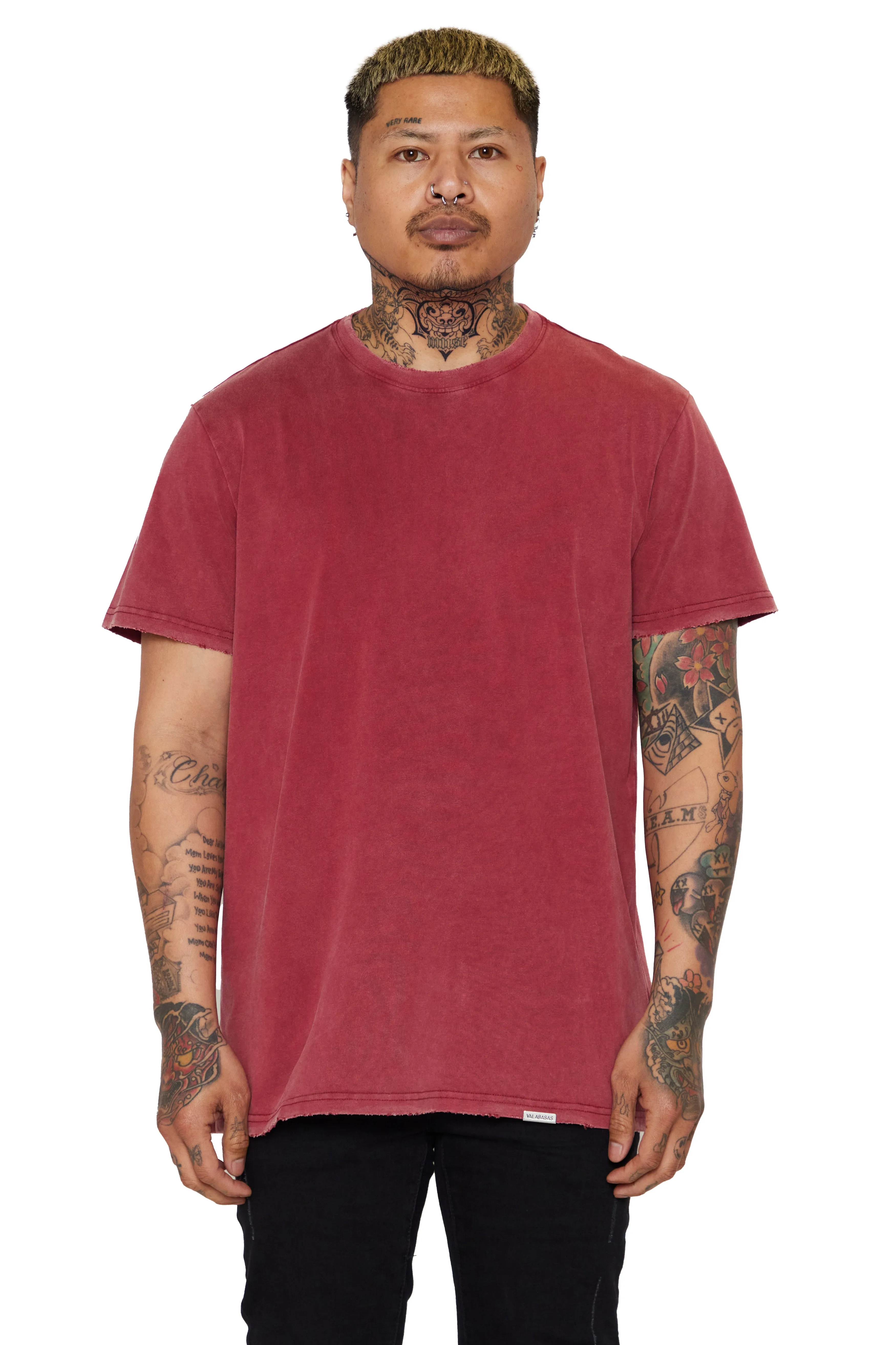 VALABASAS TEE "VALA-CORE" VINTAGE DATE RED sold by valabasas