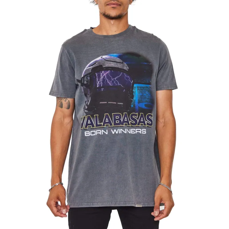 VALABASAS TEE “THE HELMET” GREY SUNFADED sold by valabasas
