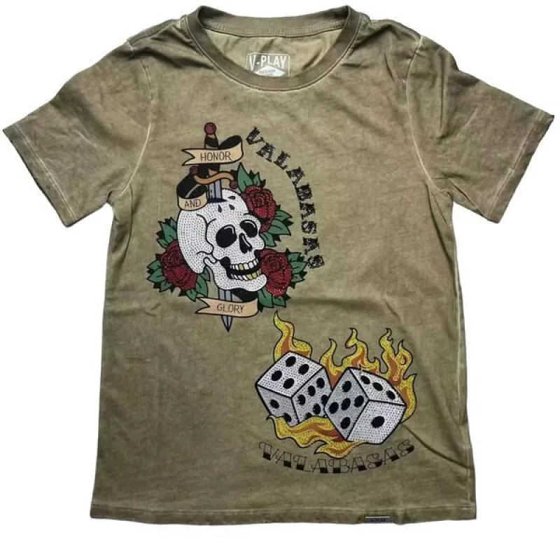 VPLAY TEE "TAT SHOPS" Vintage Olive sold by valabasas