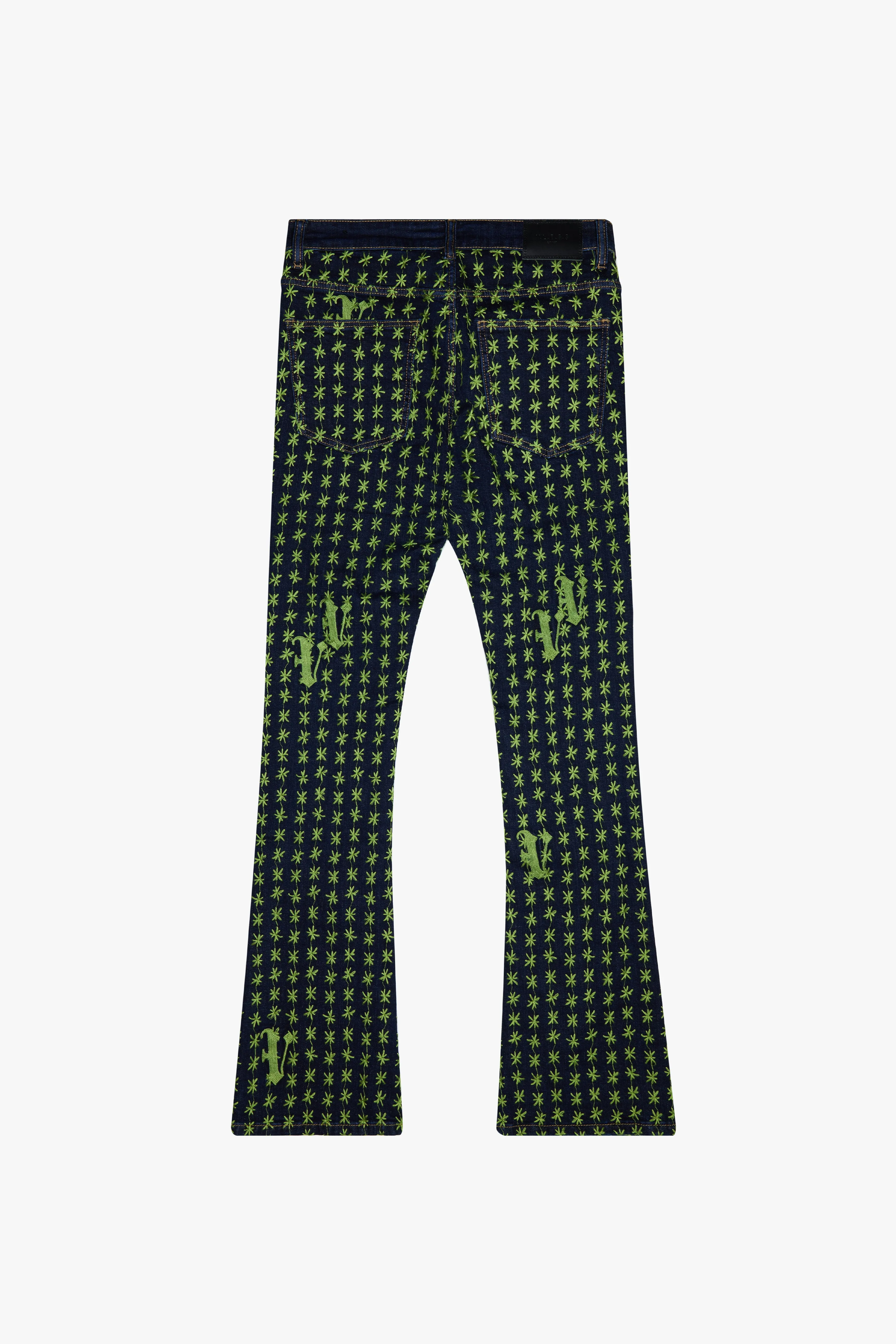"ASTERISK" STACKED FLARE INDIGO/GREEN sold by valabasas product image thumbnail 4