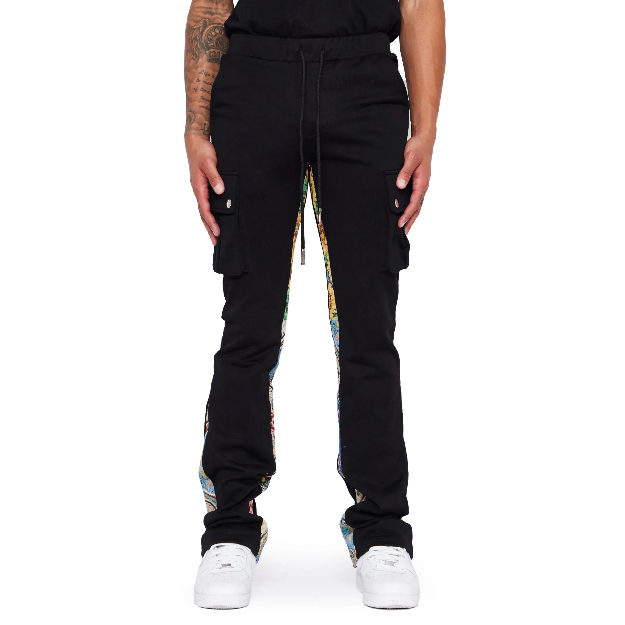 “BLEK LE RAT” YELLOW MULTI FRENCH TERRY STACKED FLARE JEAN sold by valabasas product image thumbnail 4