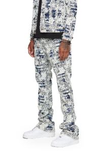 "BLUE MOON" WHITE BLUE STACKED FLARE JEAN sold by valabasas