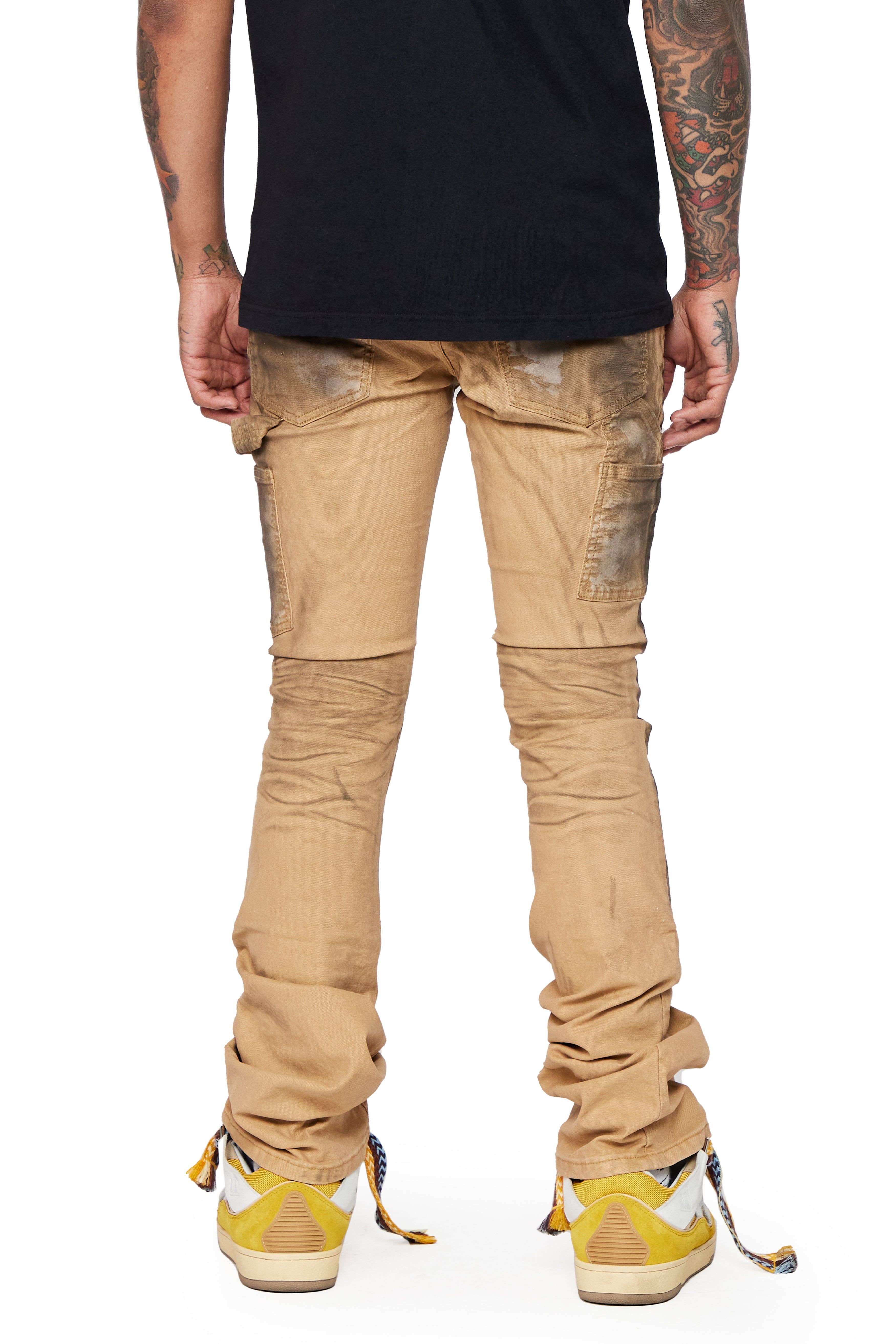 "HOSSAM" DIRTY KHAKI STACKED FLARE JEAN sold by valabasas product image thumbnail 5