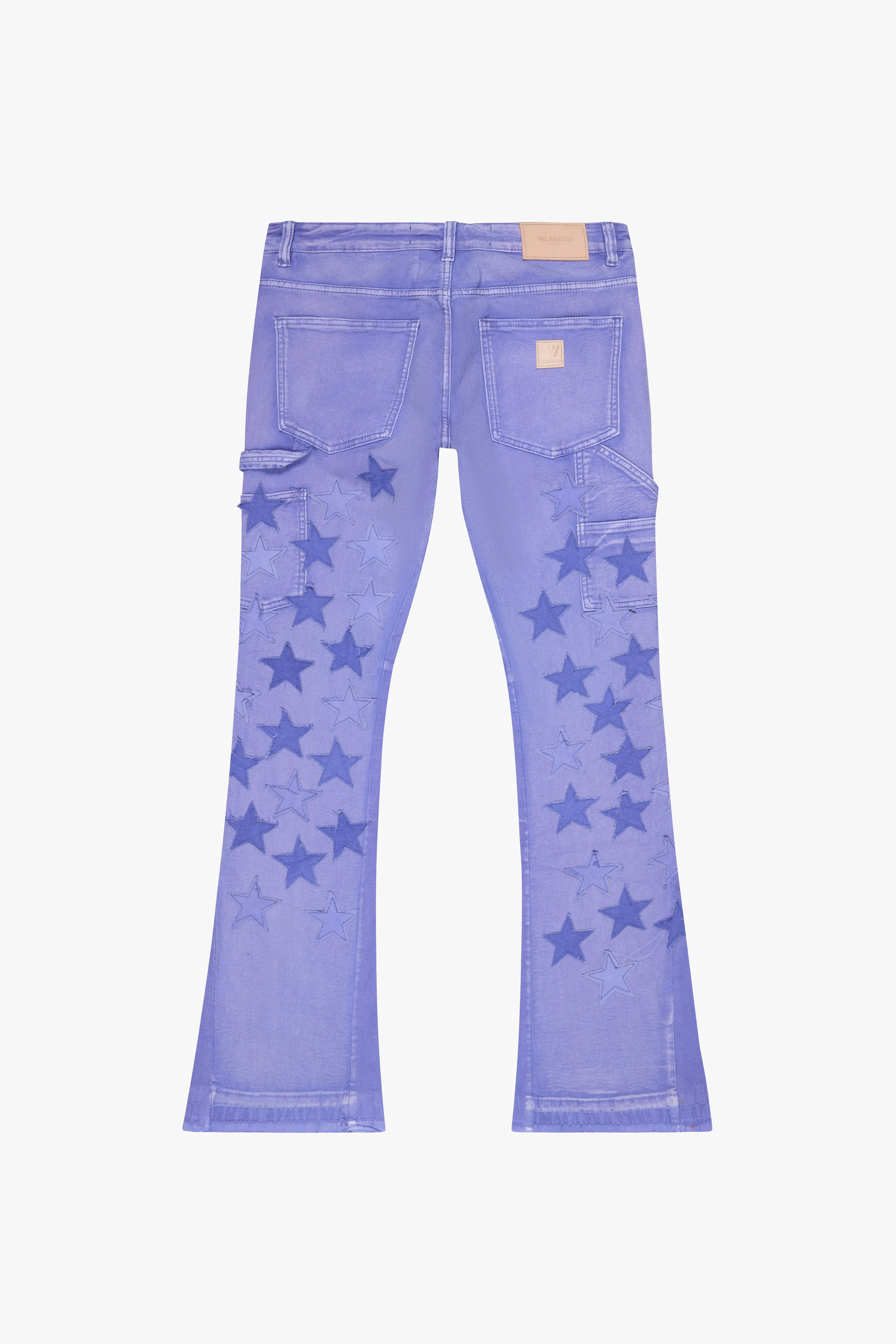 "V-STARS” STACKED FLARE JEAN PURPLE WASHED sold by valabasas product image thumbnail 3
