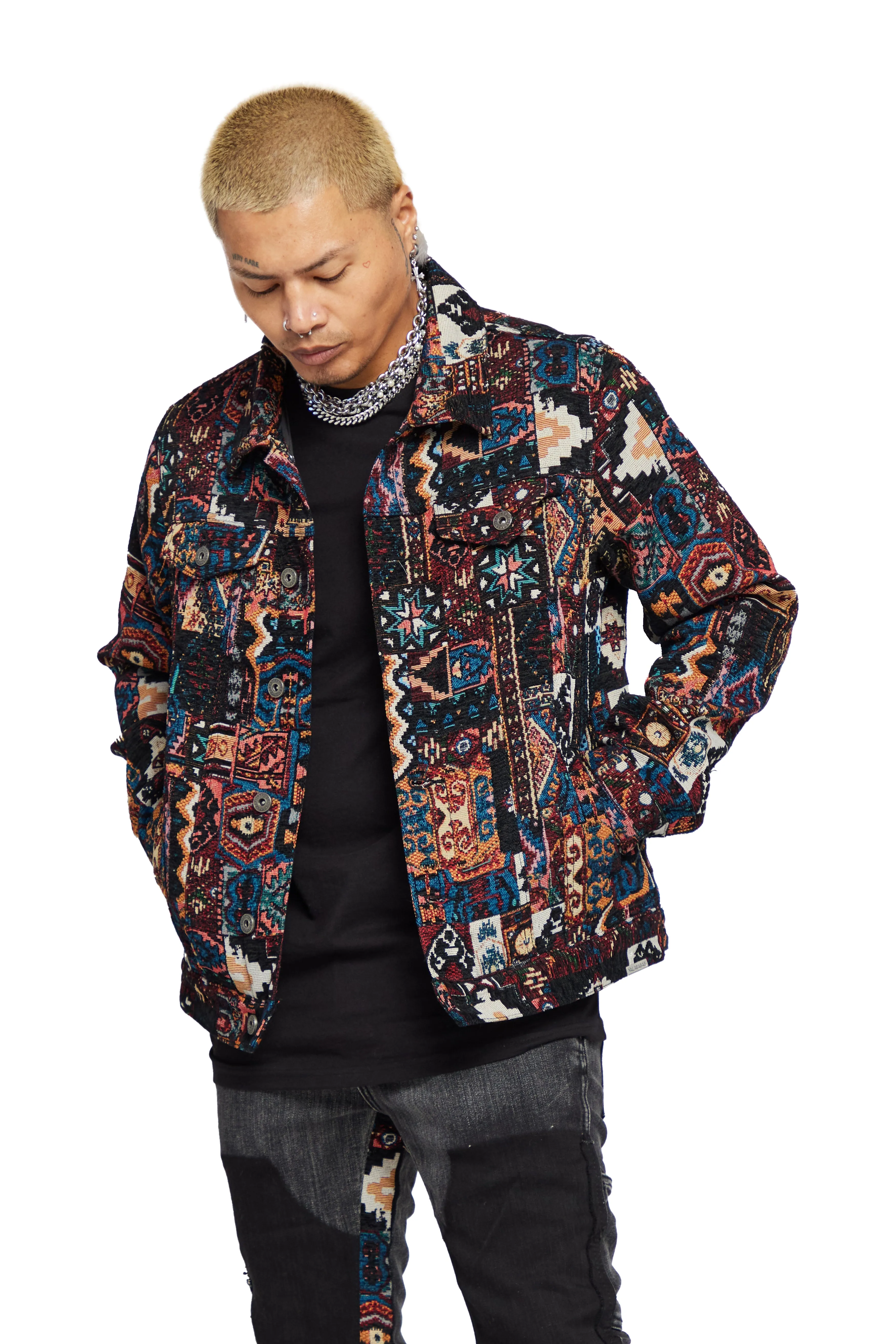 ジャケット・アウター VALABASAS PINS GREY MULTI JACKET VALABASAS 
