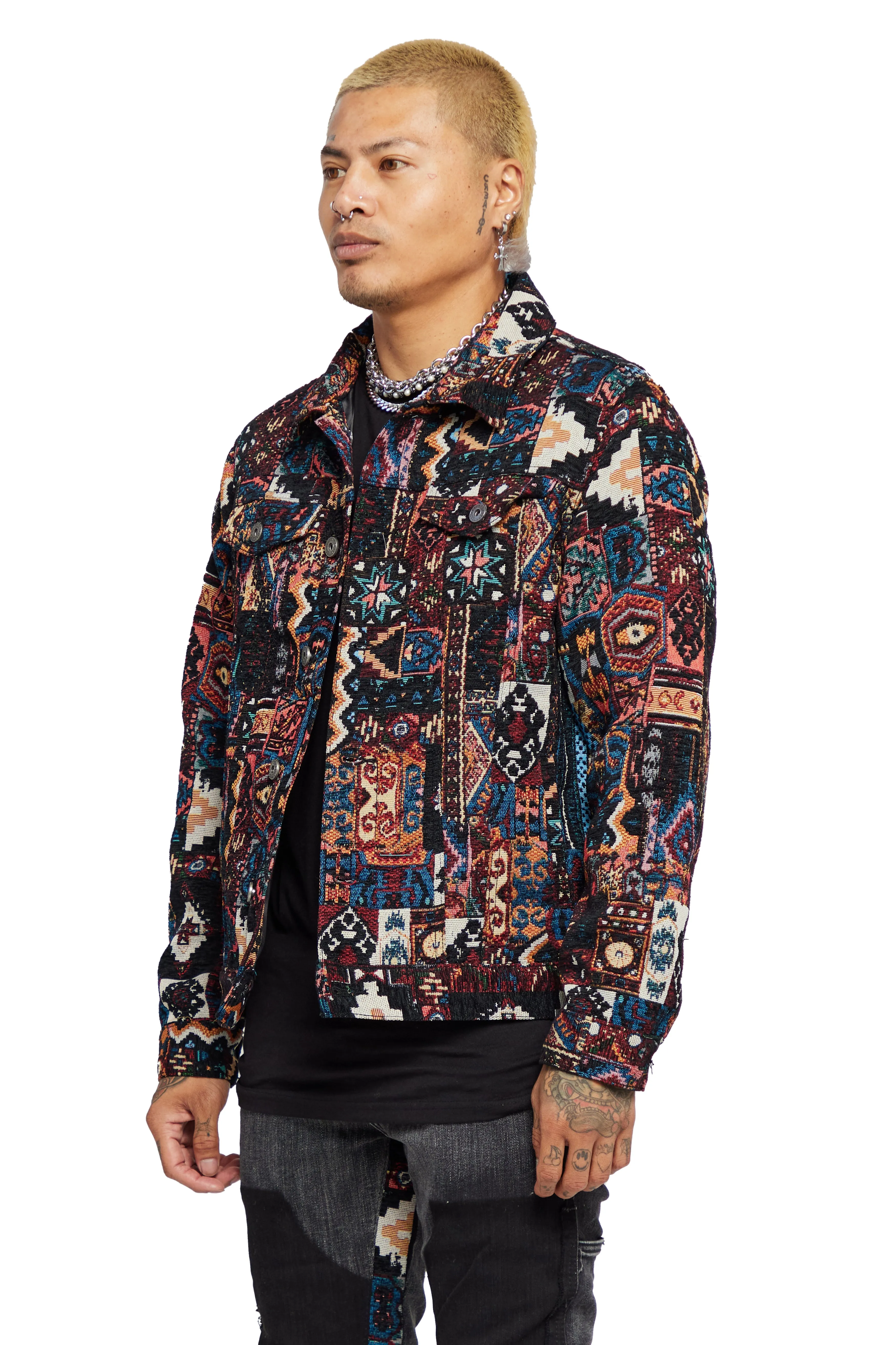 PICASSO” WASHED BLACK MULTI JACKET | Parallel