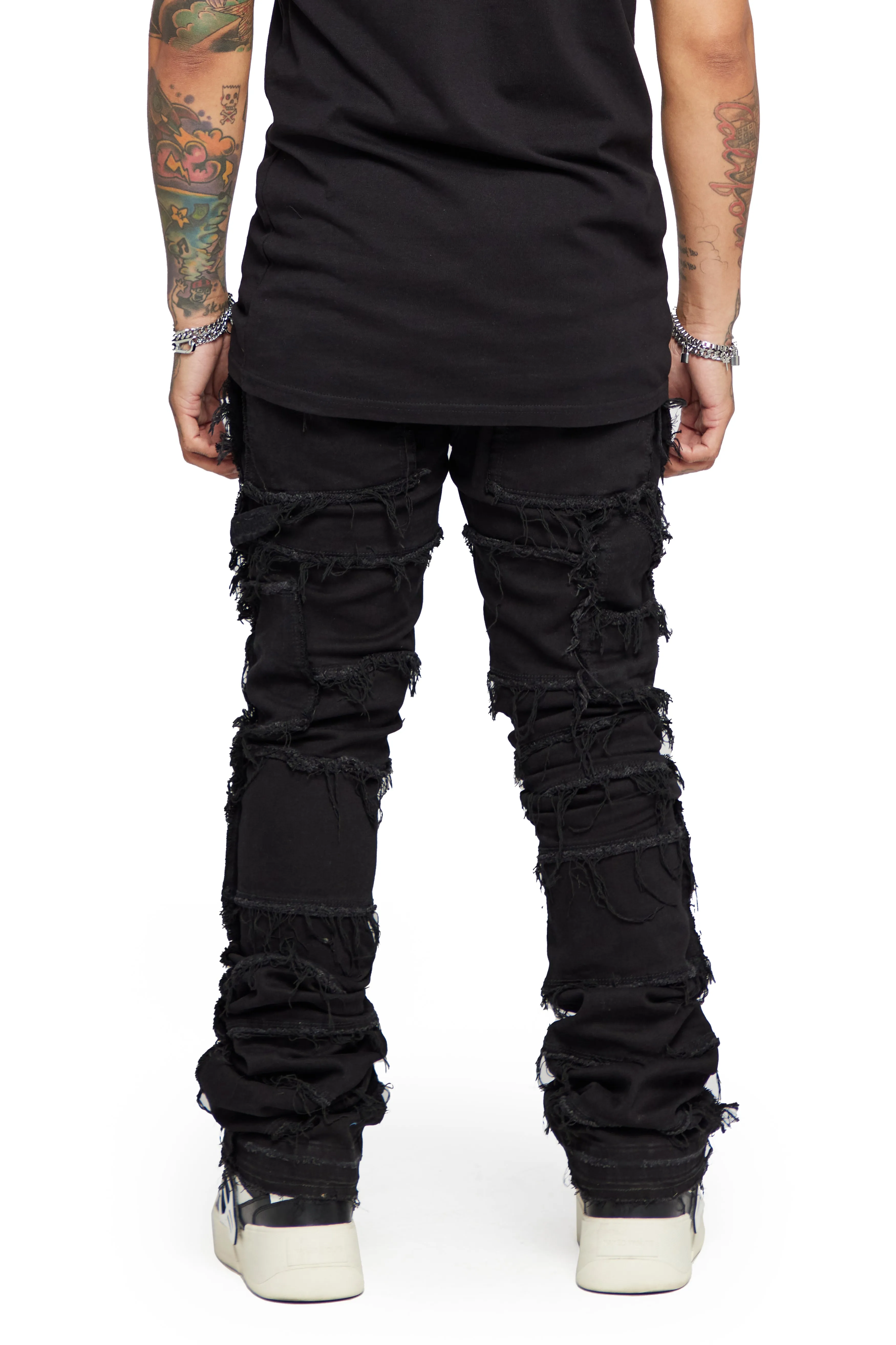 “PHOENIX 2.0” Black Washed Stacked Flare Jean sold by valabasas product image thumbnail 3
