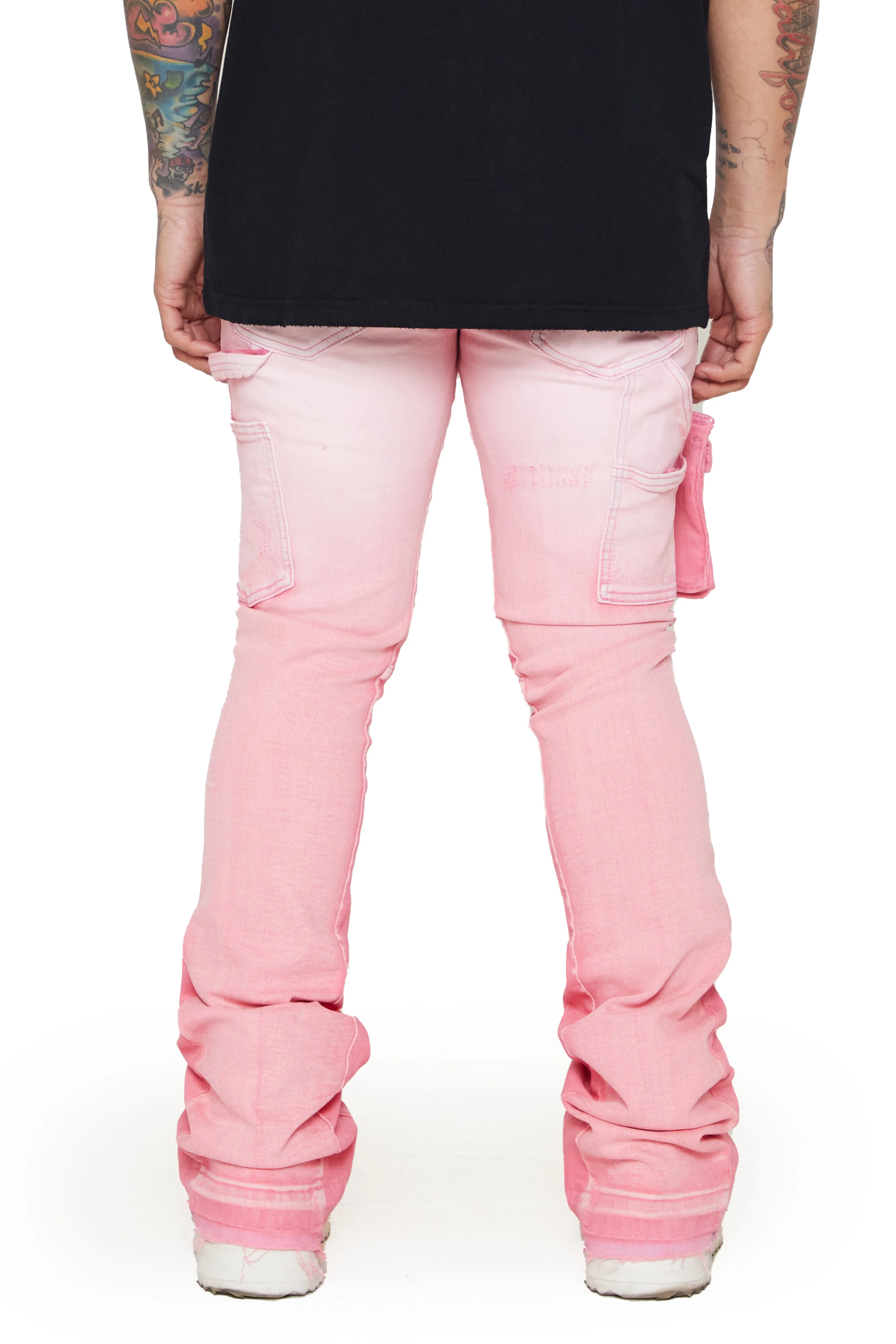 “SMOOTH” LT PINK STACKED FLARE JEAN sold by valabasas product image thumbnail 3
