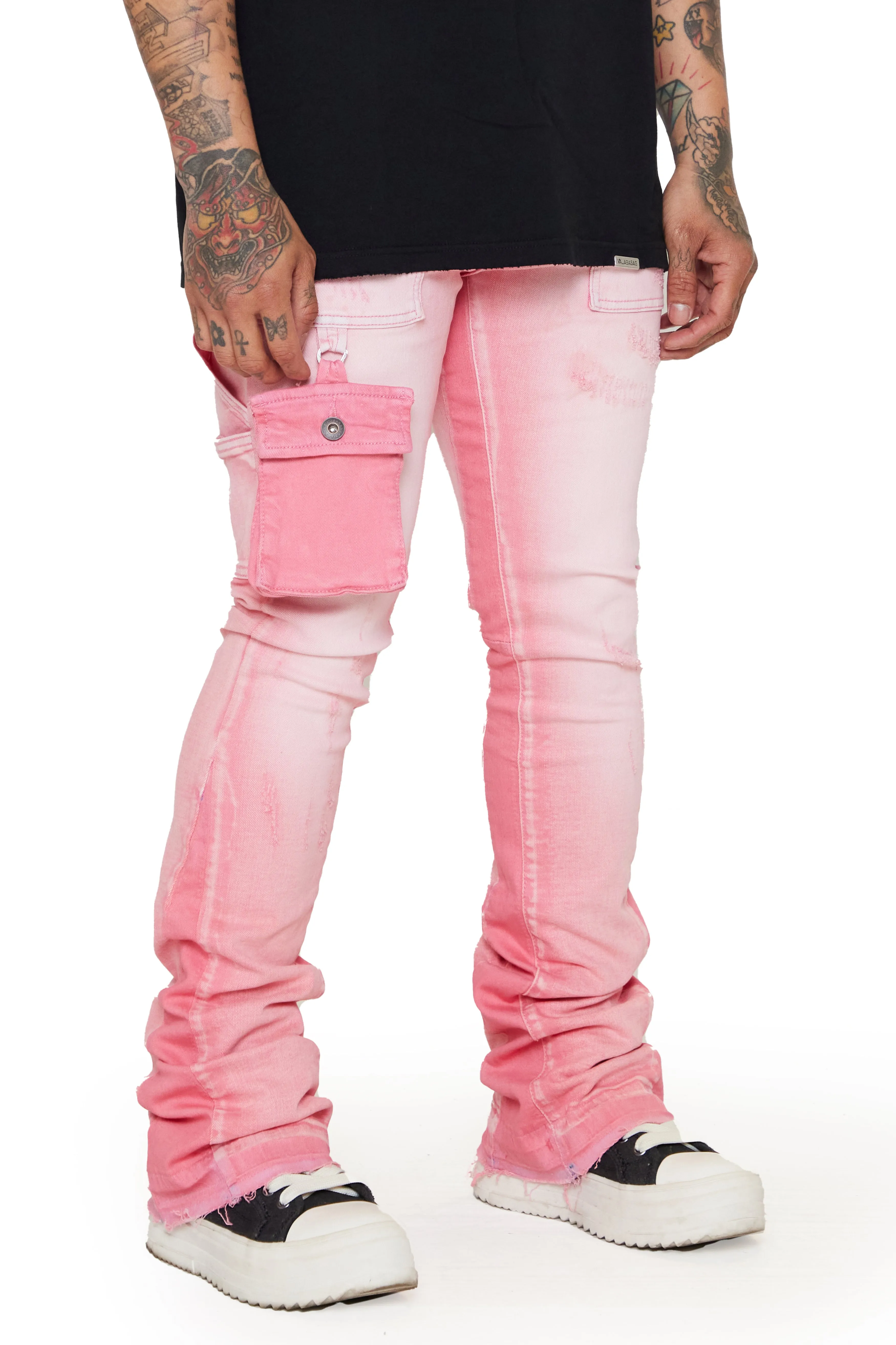 “SMOOTH” LT PINK STACKED FLARE JEAN sold by valabasas product image thumbnail 4