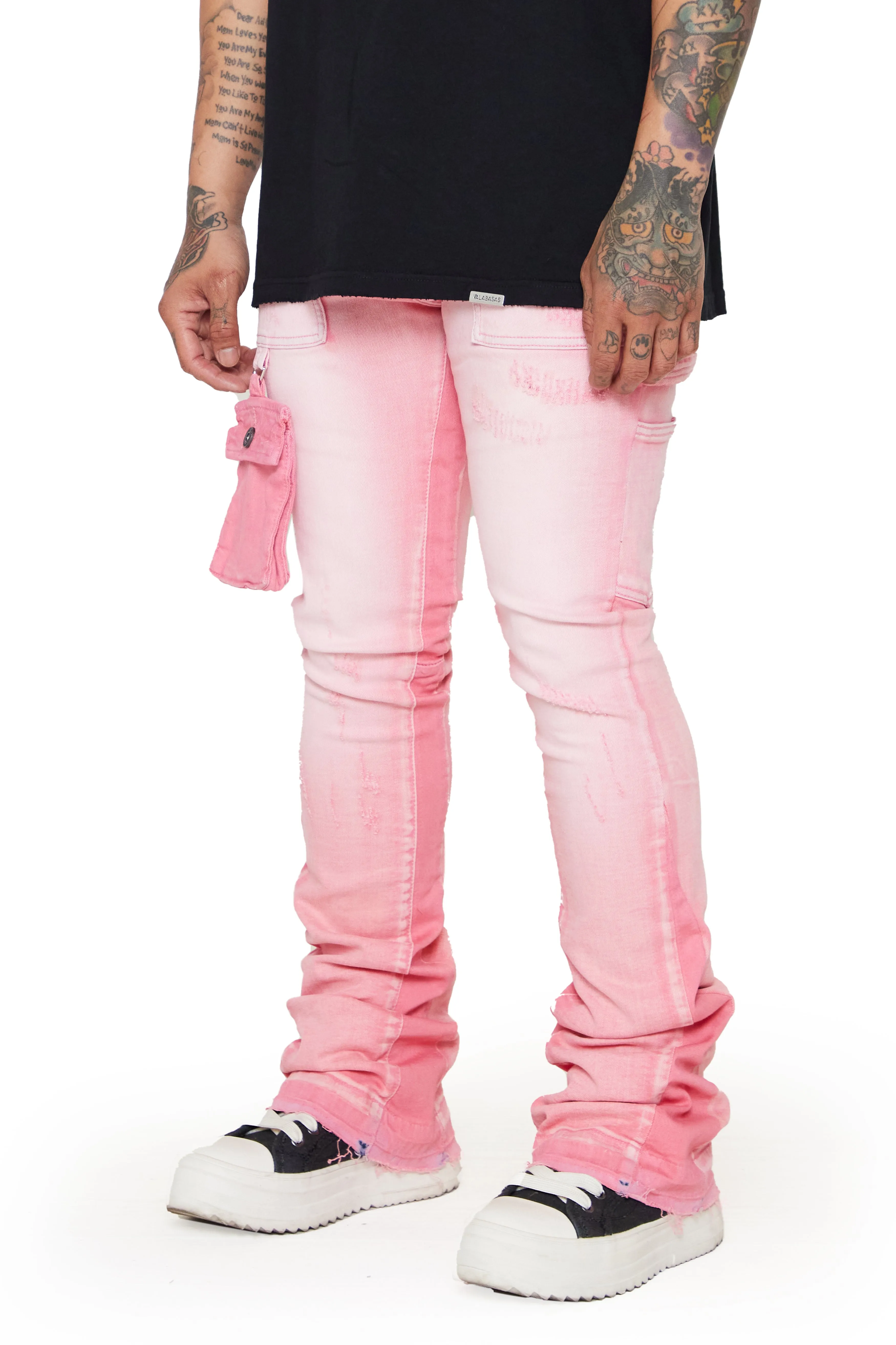 “SMOOTH” LT PINK STACKED FLARE JEAN sold by valabasas product image thumbnail 2