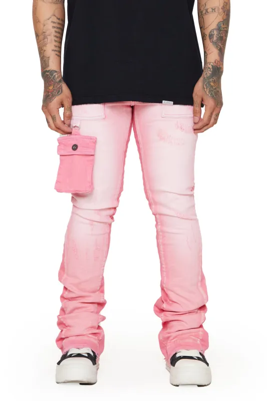 “SMOOTH” LT PINK STACKED FLARE JEAN sold by valabasas