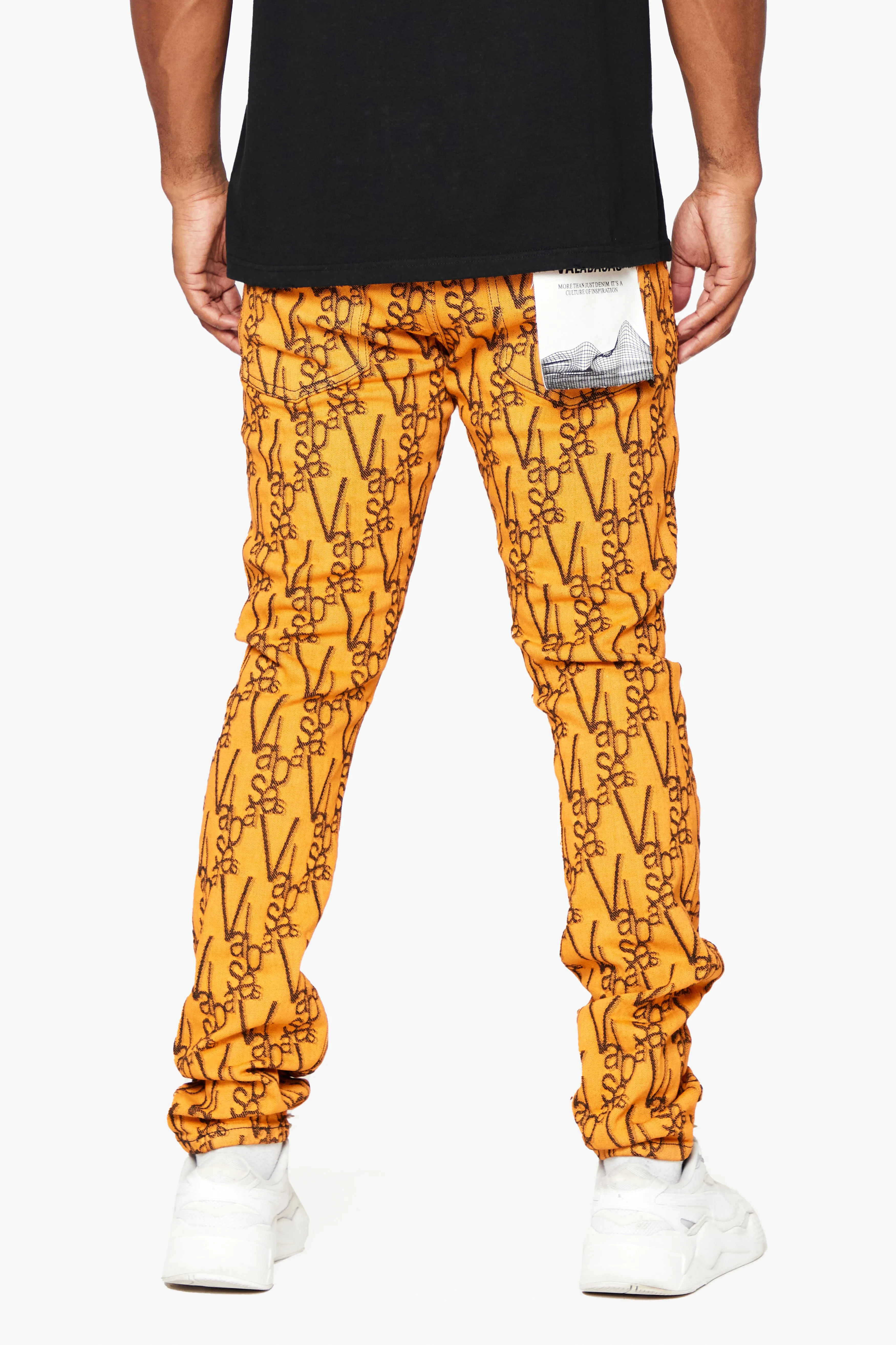 "V-INK" SKINNY JEAN BLACK ORANGE sold by valabasas product image thumbnail 5