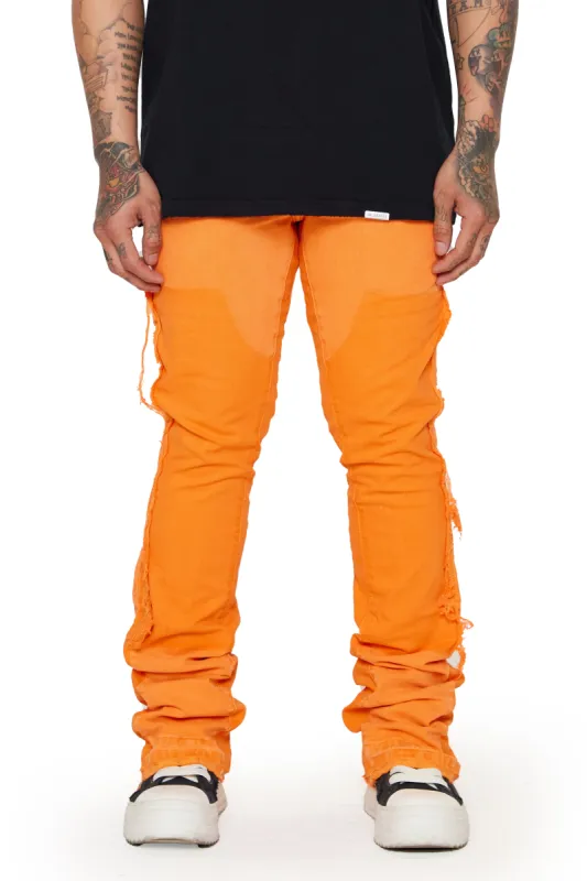“ALPHA" ORANGE WASH STACKED FLARE JEAN sold by valabasas