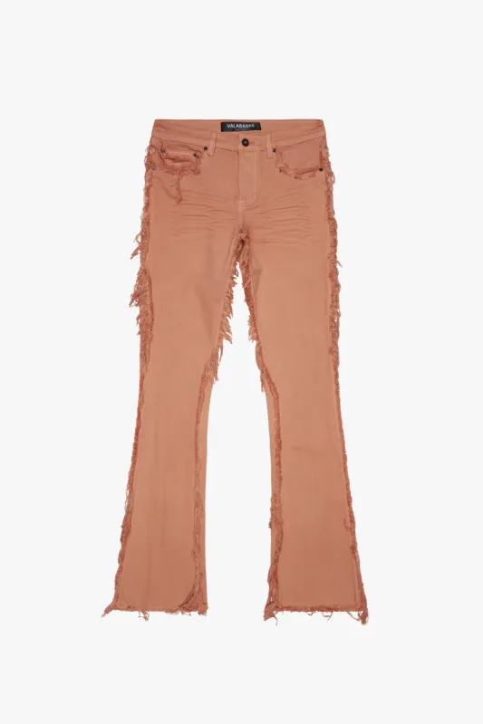 "SKYLINE" STACKED FLARE JEAN PEACH sold by valabasas