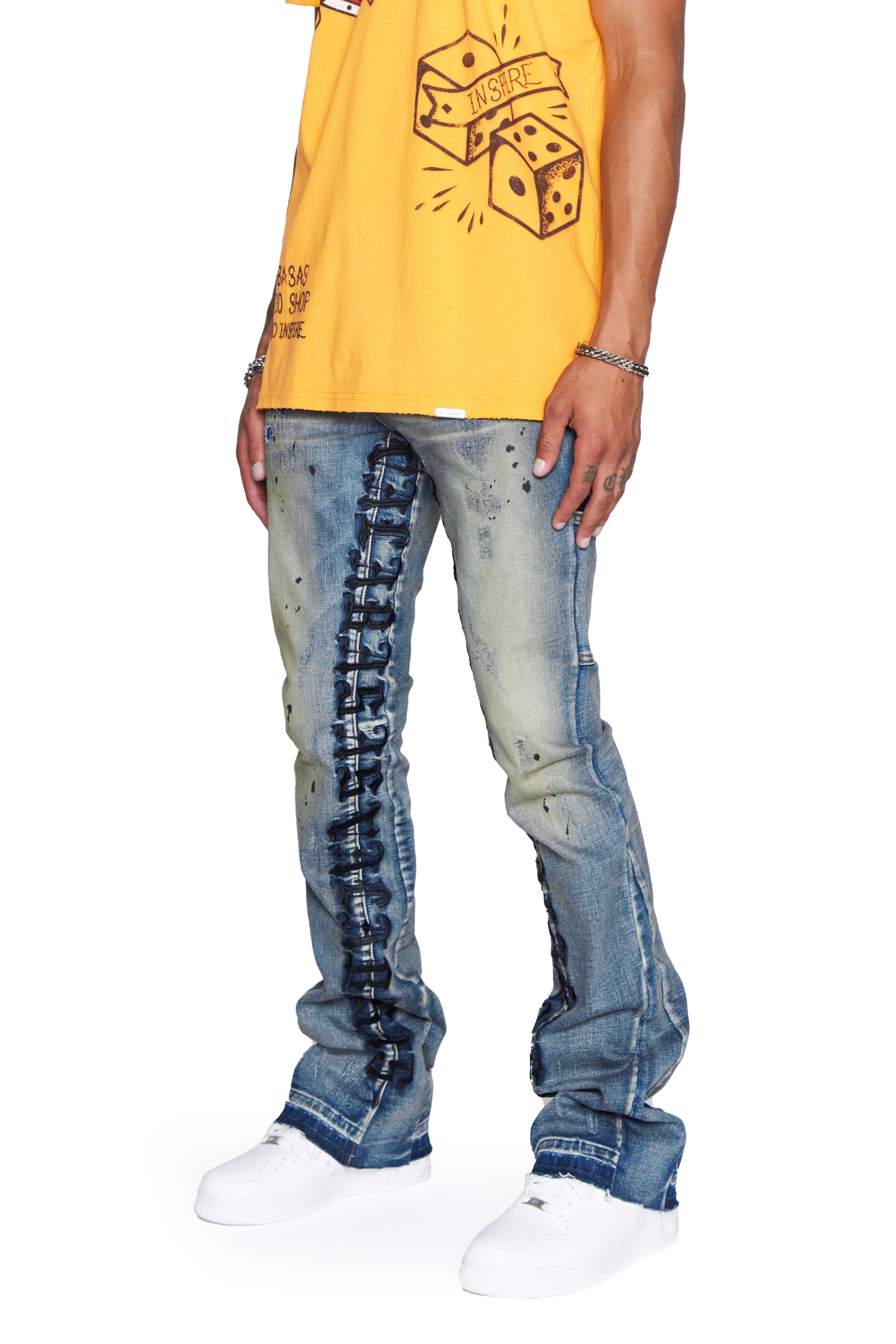 “COSMIC STACKED” DK VINTAGE STACKED FLARE JEAN sold by valabasas product image thumbnail 6