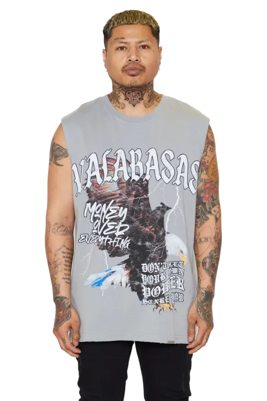 "MOE" VINTAGE FRENCH GREY CUT-OFF TEE sold by valabasas