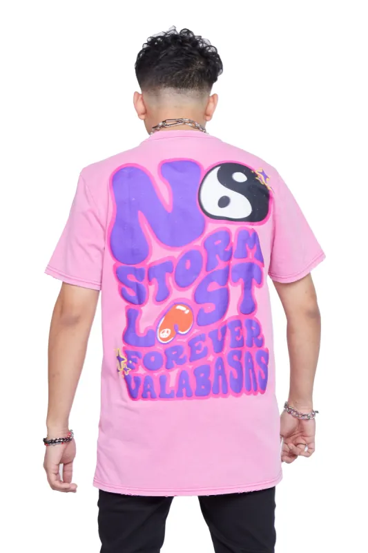 VALABASAS TEE "THE STORM" VINTAGE ROSE RED sold by valabasas