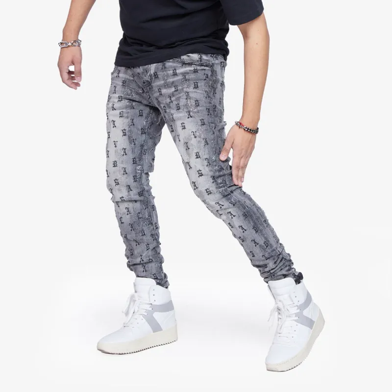 “AUDIO” GREY WASHED SKINNY JEAN sold by valabasas