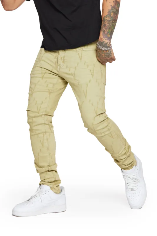 "VLOVE" SKINNY JEAN OLIVE sold by valabasas