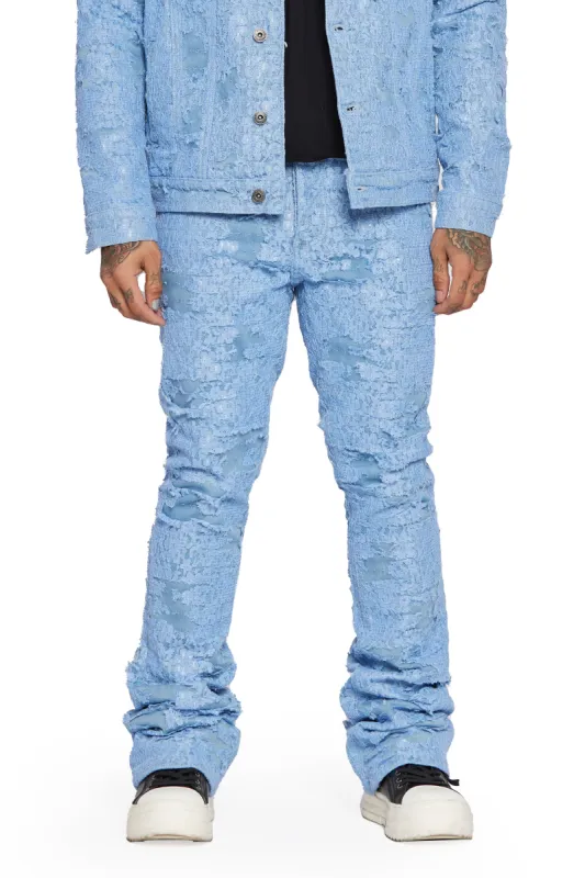 "BLUE MOON" LIGHT SKY STACKED FLARE JEAN sold by valabasas