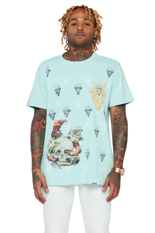 VALABASAS TEE "SKULLVIPER" LIGHT GREEN sold by valabasas