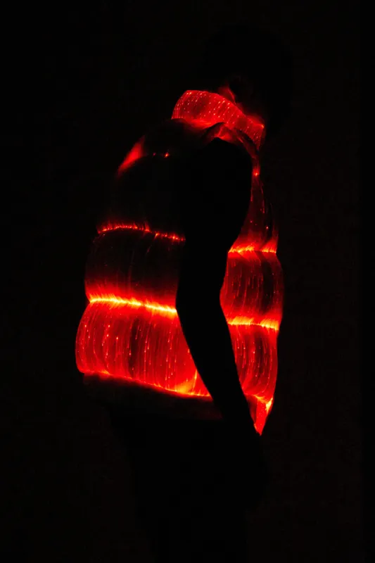 "PRISM" WHITE LIGHT UP PUFFER VEST sold by valabasas