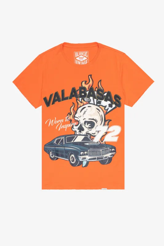 "RAWDEAL" VINTAGE FLAME ORANGE TEE sold by valabasas