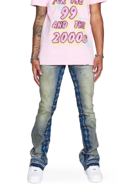 “OSAKA STACKED” VINTAGE STACKED FLARE JEAN sold by valabasas