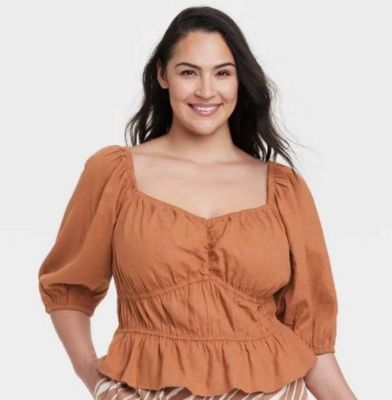 A New Day Puff Sleeve Top Size XXL - $16 - From Haley sold by Curtsy