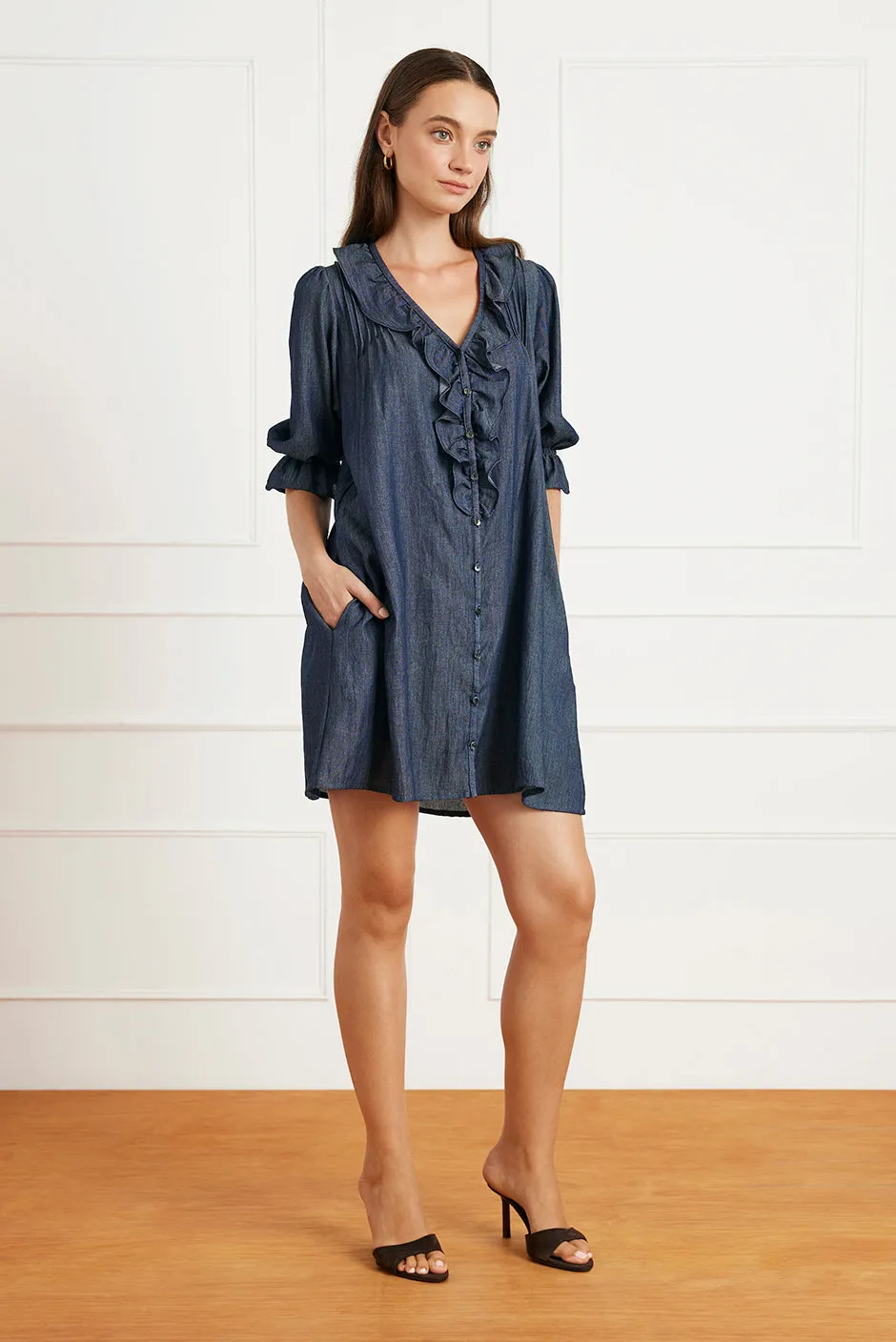 Chloe Mini Dress in Rinse Wash sold by Paneros product image thumbnail 3