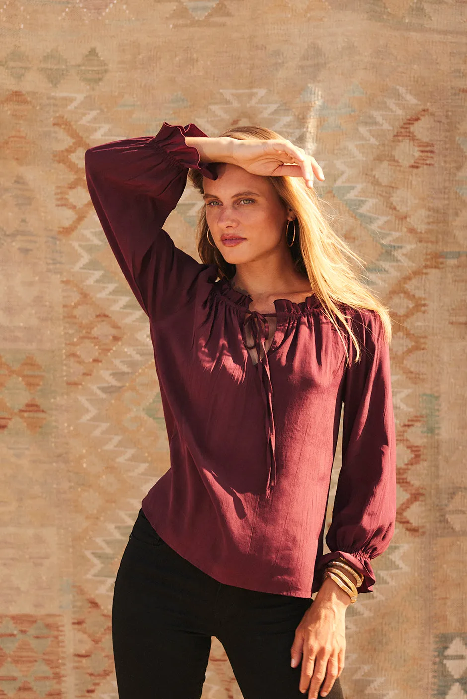 Esme Top in Eggplant sold by Paneros