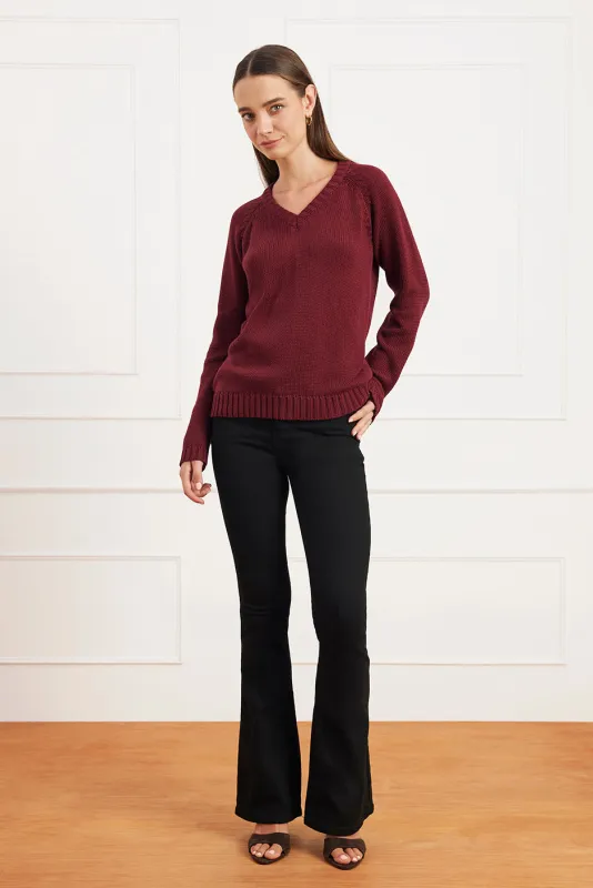 Selene Sweater in Burgundy sold by Paneros