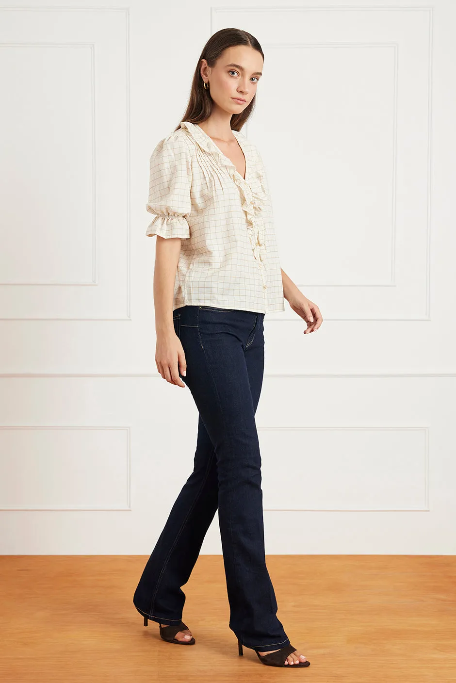 Chloe Shirt in Spice Windowpane sold by Paneros product image thumbnail 3