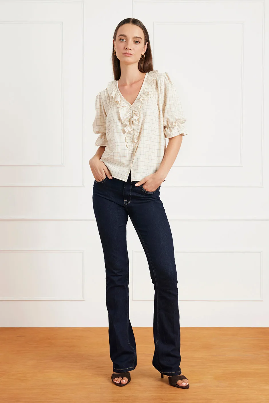 Chloe Shirt in Spice Windowpane sold by Paneros product image thumbnail 2