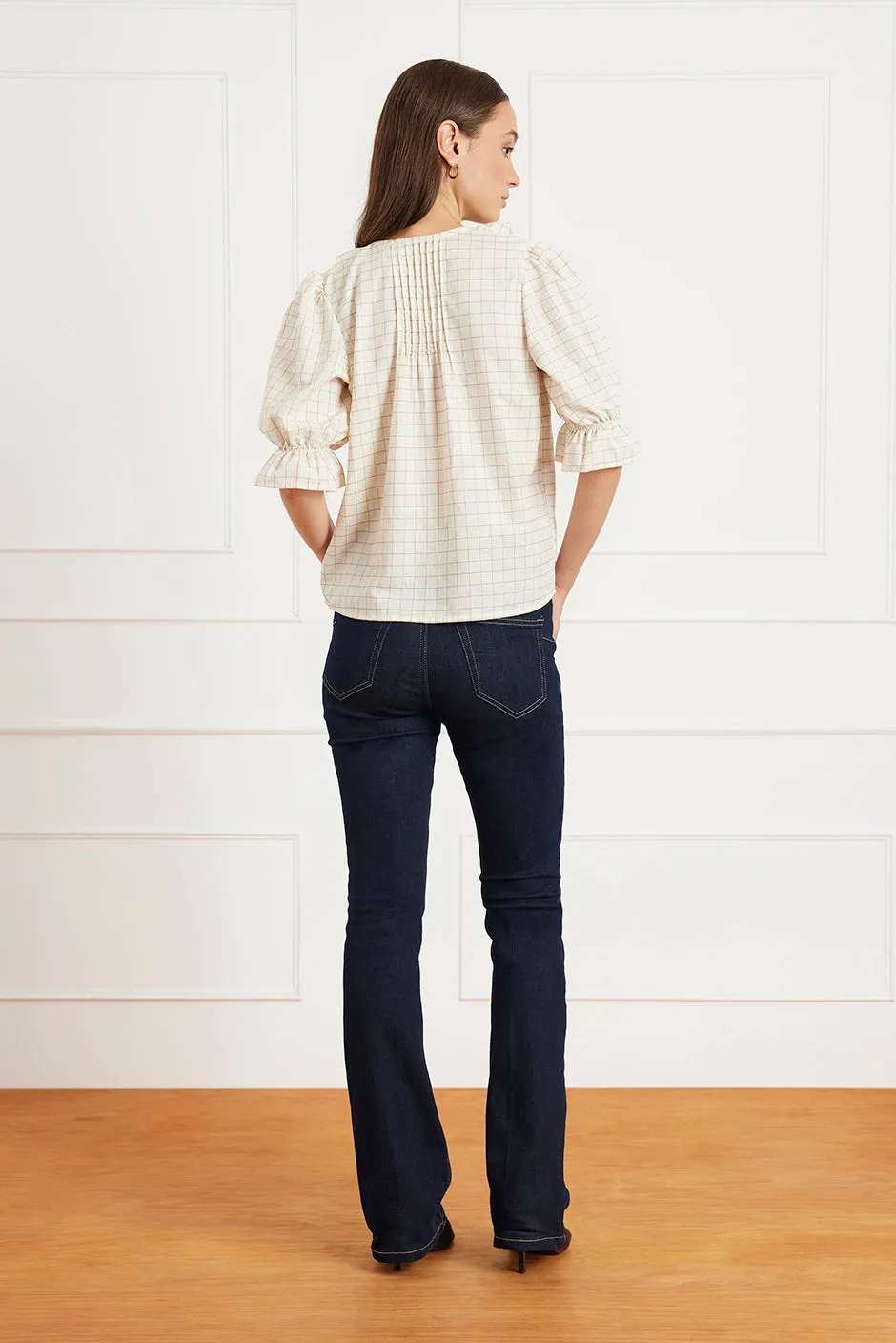 Chloe Shirt in Spice Windowpane sold by Paneros product image thumbnail 4