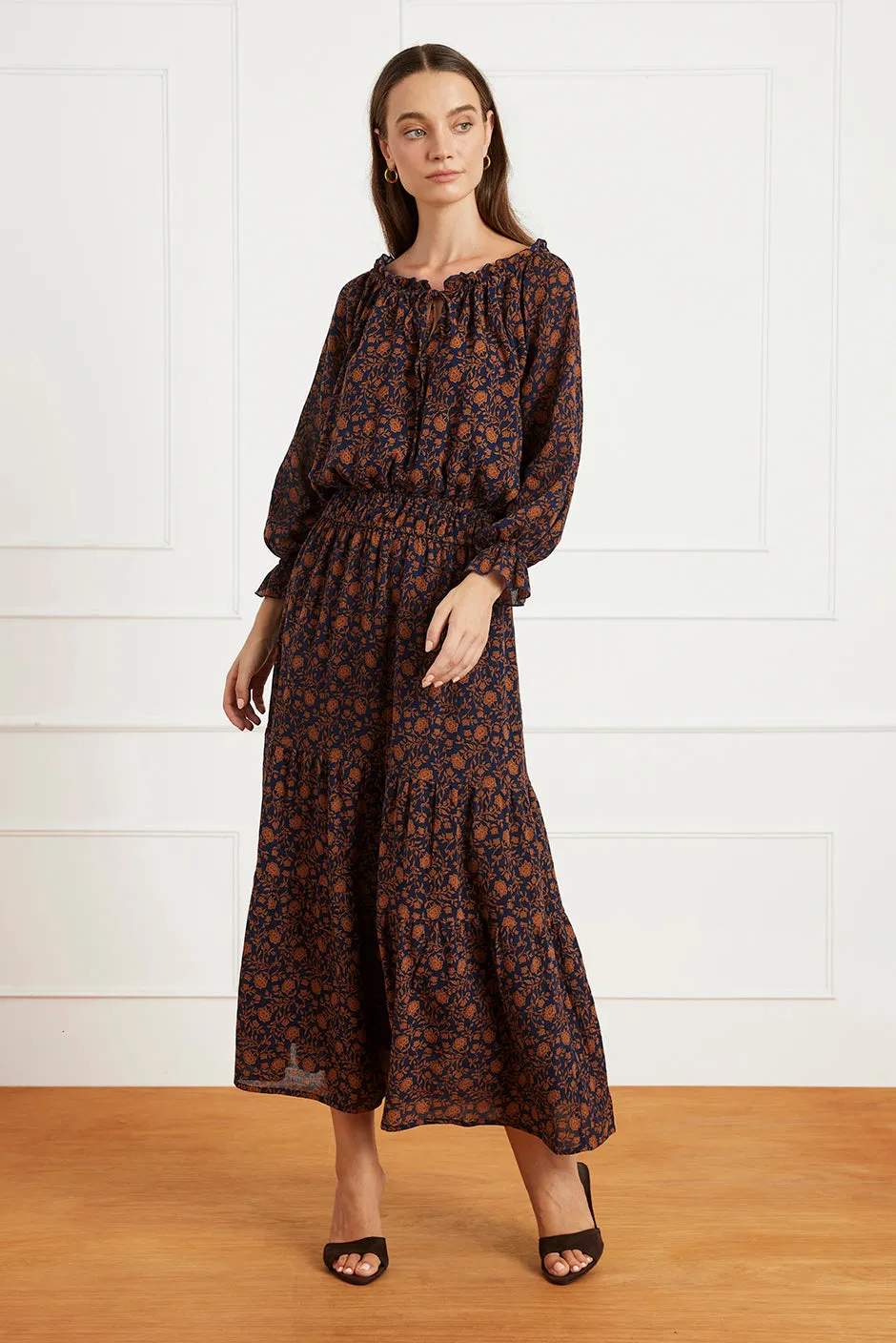 Esme Dress in Navy Batik sold by Paneros product image thumbnail 3