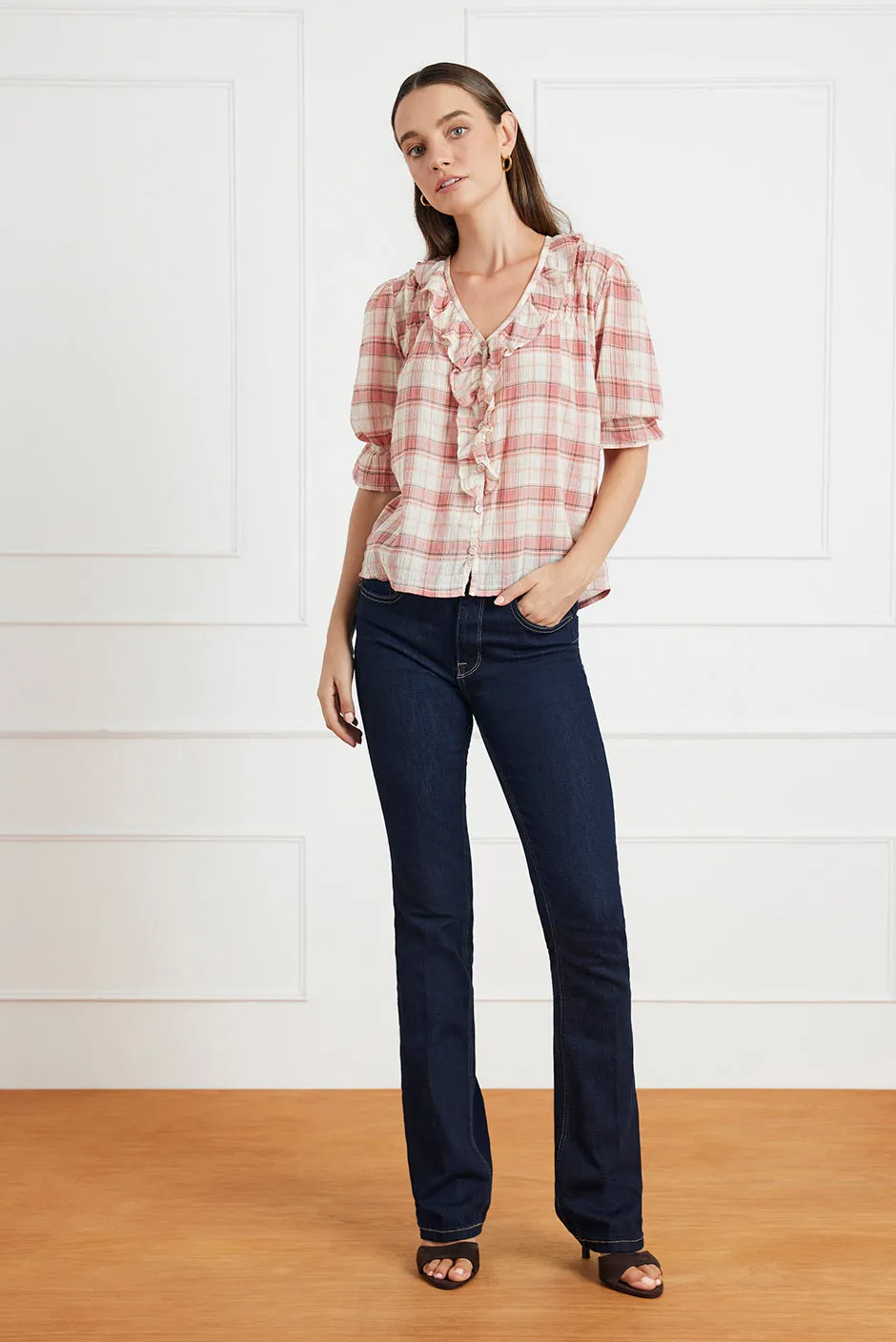 Chloe Shirt in Clay Plaid sold by Paneros product image thumbnail 3