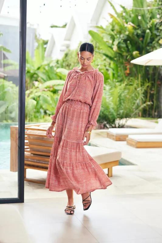 Esme Dress in Saffron Dot sold by Paneros