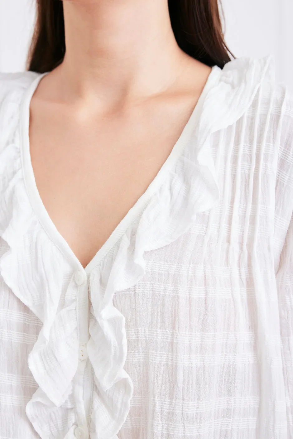 Chloe Shirt in Off White Plaid sold by Paneros product image thumbnail 5