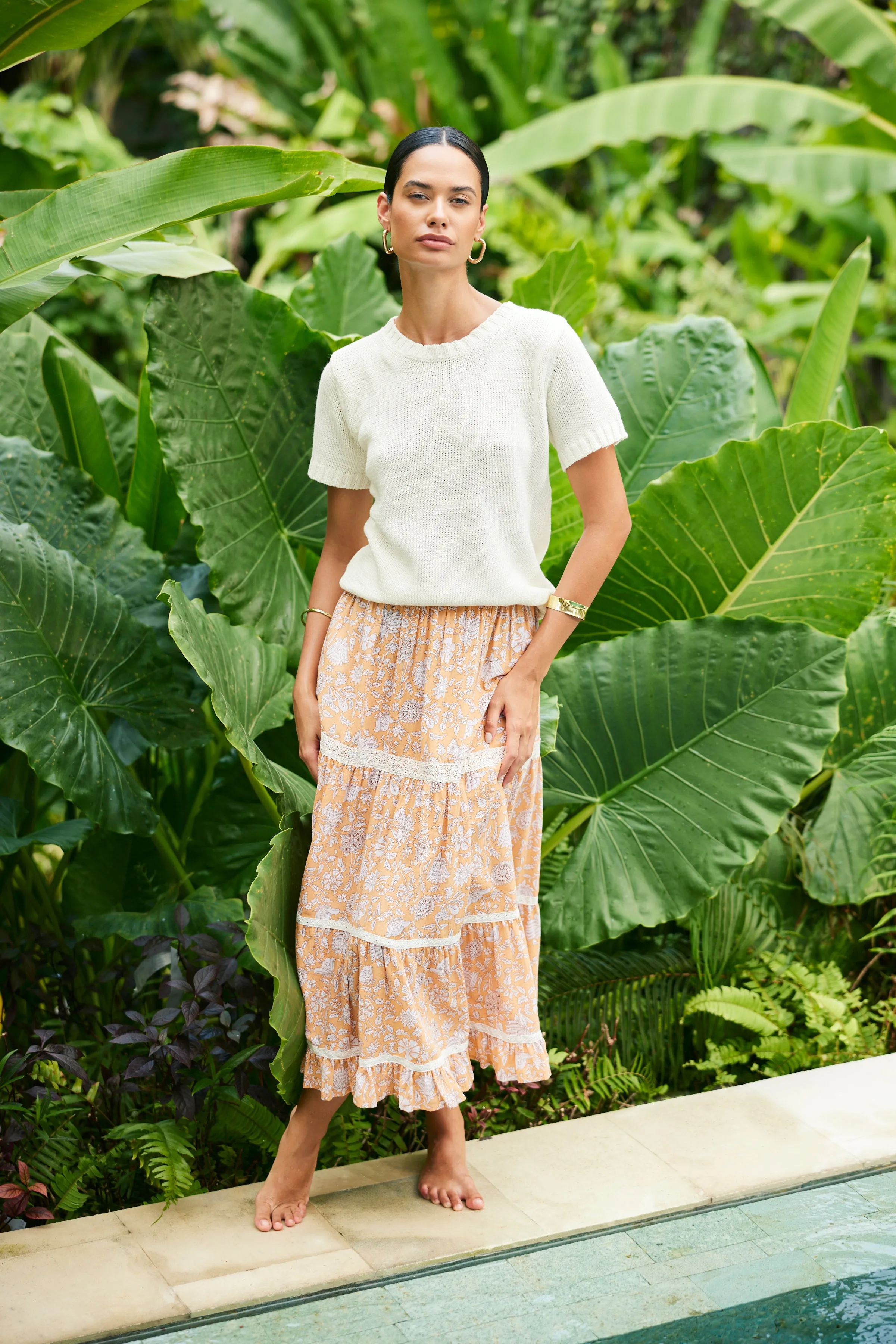 Colette Skirt in Poppy Garden sold by Paneros