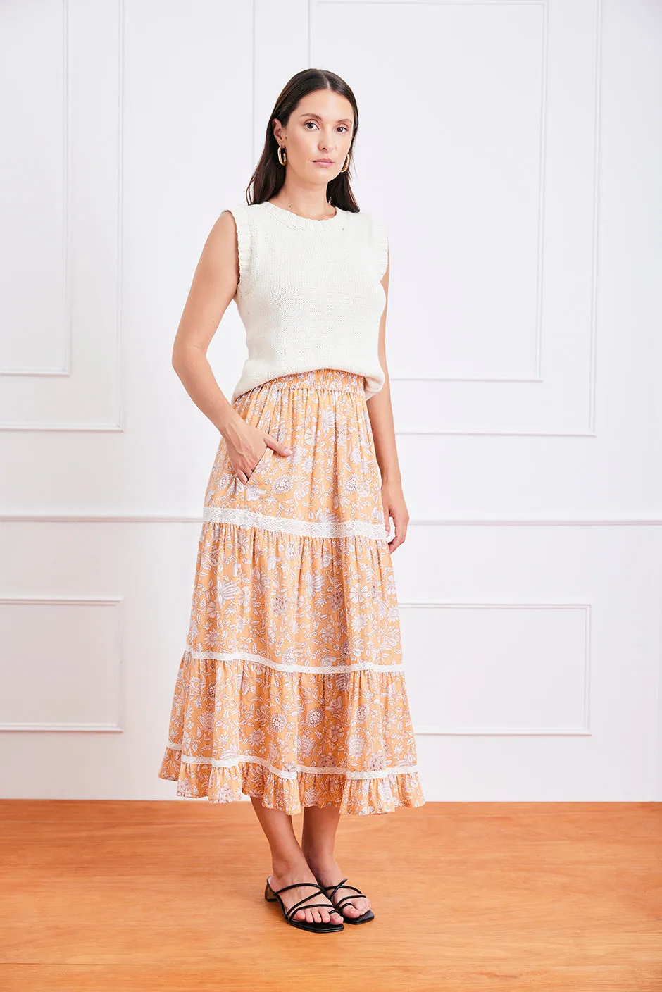 Colette Skirt in Poppy Garden sold by Paneros product image thumbnail 3