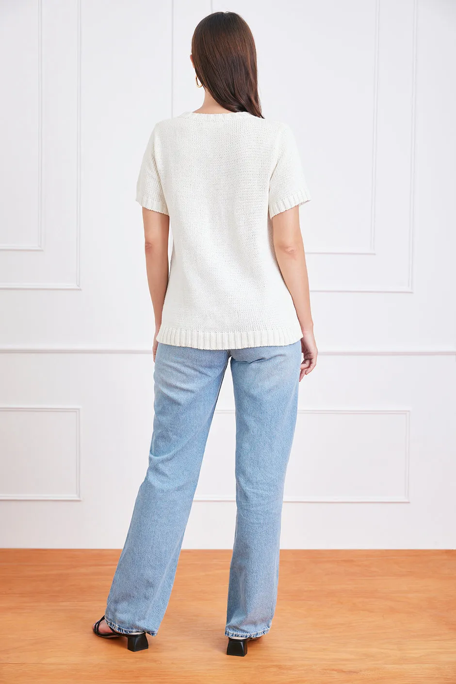 Simone Sweater Tee in Off White sold by Paneros product image thumbnail 4