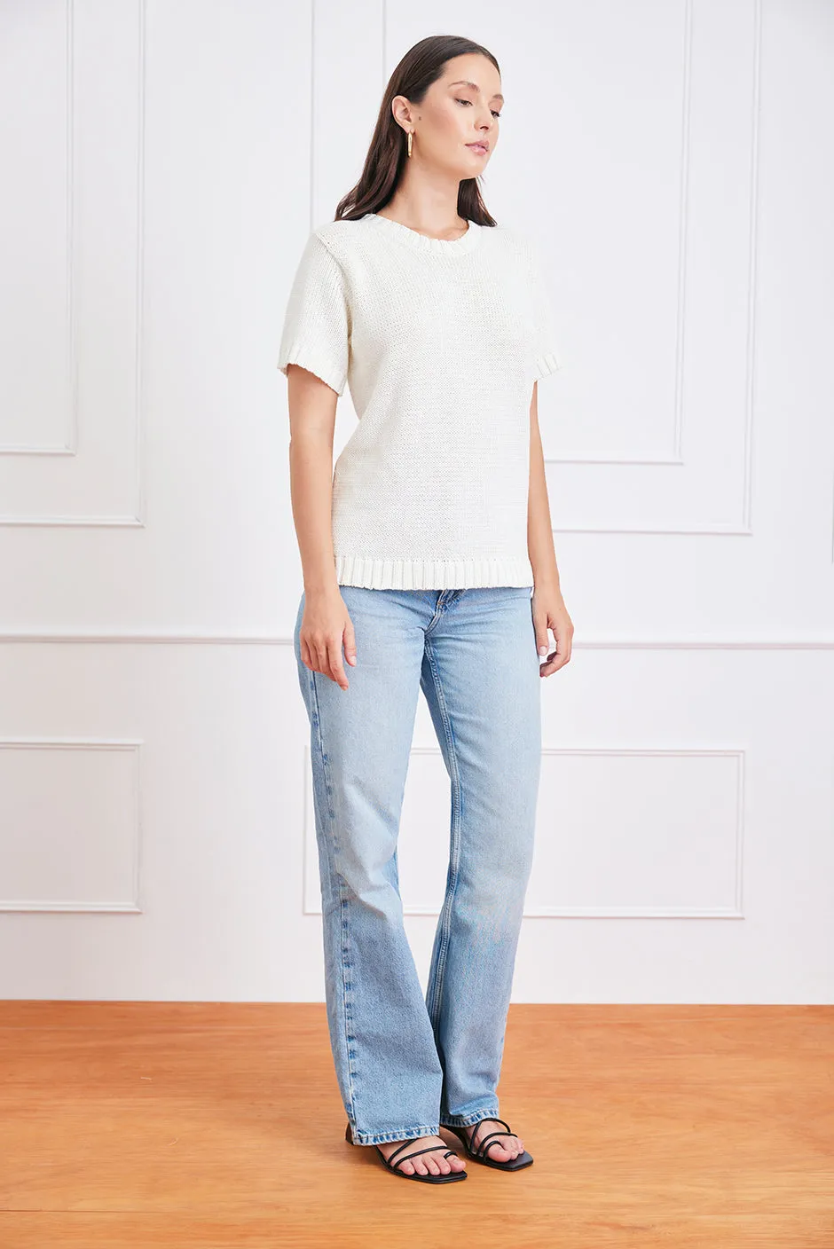 Simone Sweater Tee in Off White sold by Paneros product image thumbnail 3